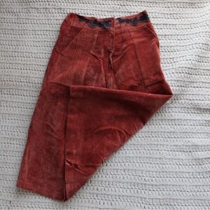 Rust Corduroy skirt with Black western Detail